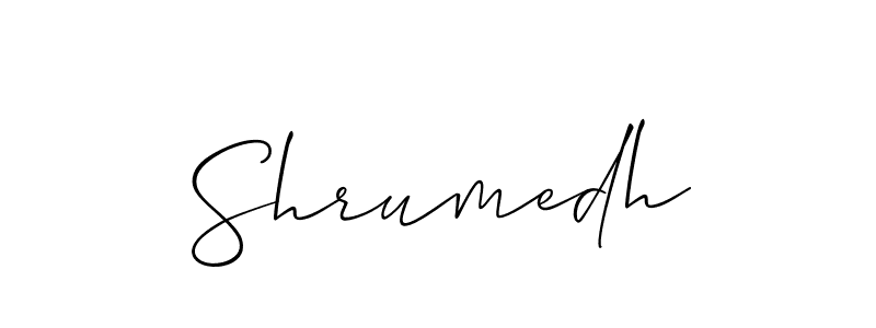Make a beautiful signature design for name Shrumedh. With this signature (Allison_Script) style, you can create a handwritten signature for free. Shrumedh signature style 2 images and pictures png