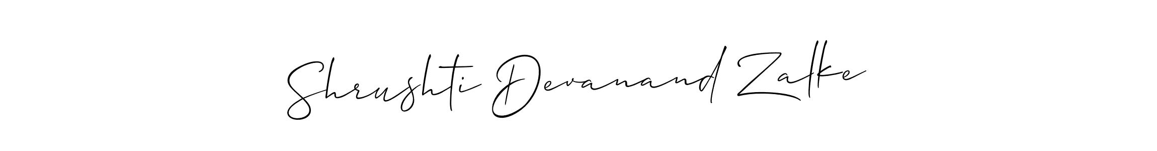 This is the best signature style for the Shrushti Devanand Zalke name. Also you like these signature font (Allison_Script). Mix name signature. Shrushti Devanand Zalke signature style 2 images and pictures png