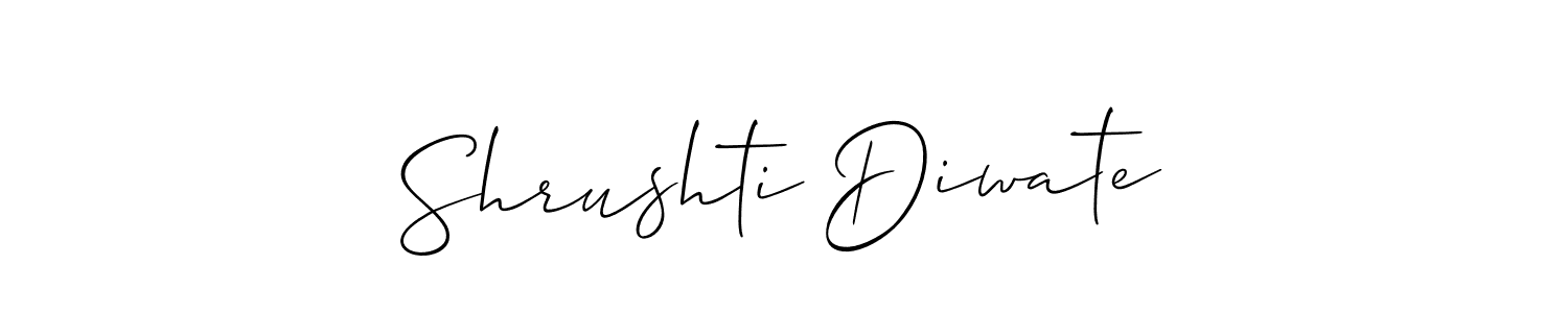 Allison_Script is a professional signature style that is perfect for those who want to add a touch of class to their signature. It is also a great choice for those who want to make their signature more unique. Get Shrushti Diwate name to fancy signature for free. Shrushti Diwate signature style 2 images and pictures png