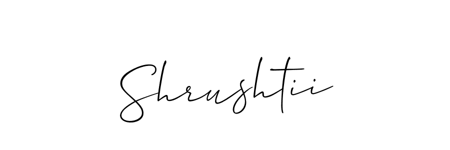 Also we have Shrushtii name is the best signature style. Create professional handwritten signature collection using Allison_Script autograph style. Shrushtii signature style 2 images and pictures png