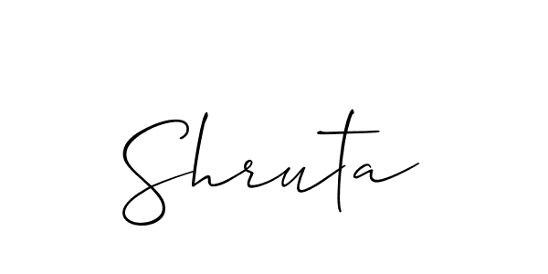 Use a signature maker to create a handwritten signature online. With this signature software, you can design (Allison_Script) your own signature for name Shruta. Shruta signature style 2 images and pictures png