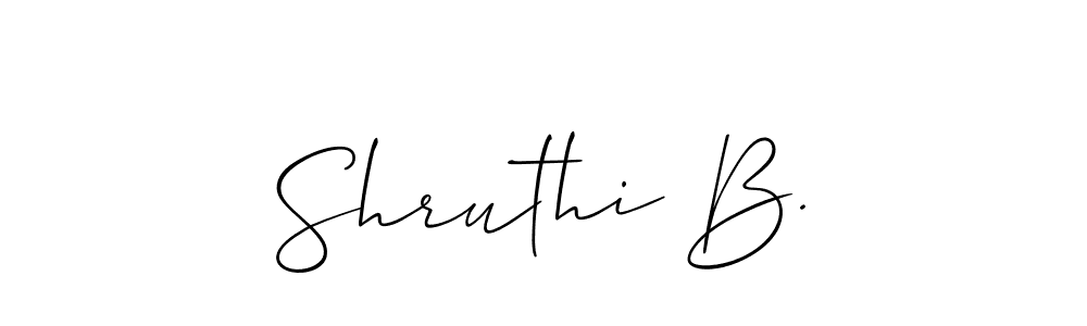 How to make Shruthi B. signature? Allison_Script is a professional autograph style. Create handwritten signature for Shruthi B. name. Shruthi B. signature style 2 images and pictures png