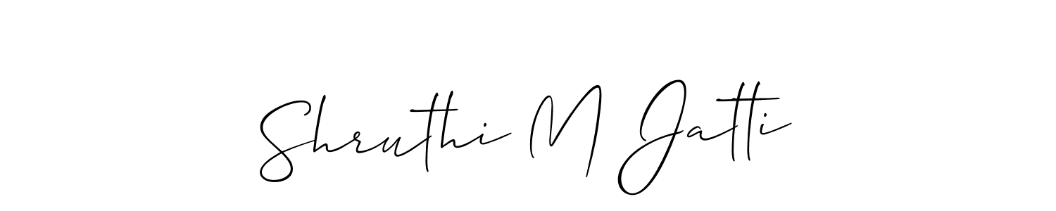 It looks lik you need a new signature style for name Shruthi M Jatti. Design unique handwritten (Allison_Script) signature with our free signature maker in just a few clicks. Shruthi M Jatti signature style 2 images and pictures png