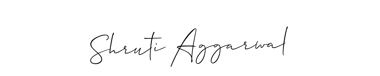 Allison_Script is a professional signature style that is perfect for those who want to add a touch of class to their signature. It is also a great choice for those who want to make their signature more unique. Get Shruti Aggarwal name to fancy signature for free. Shruti Aggarwal signature style 2 images and pictures png