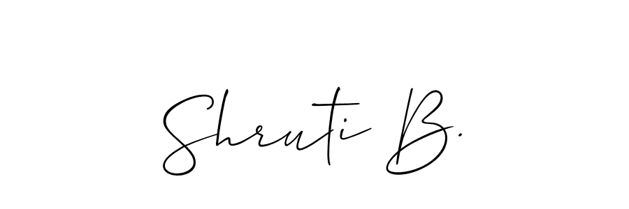 How to make Shruti B. name signature. Use Allison_Script style for creating short signs online. This is the latest handwritten sign. Shruti B. signature style 2 images and pictures png