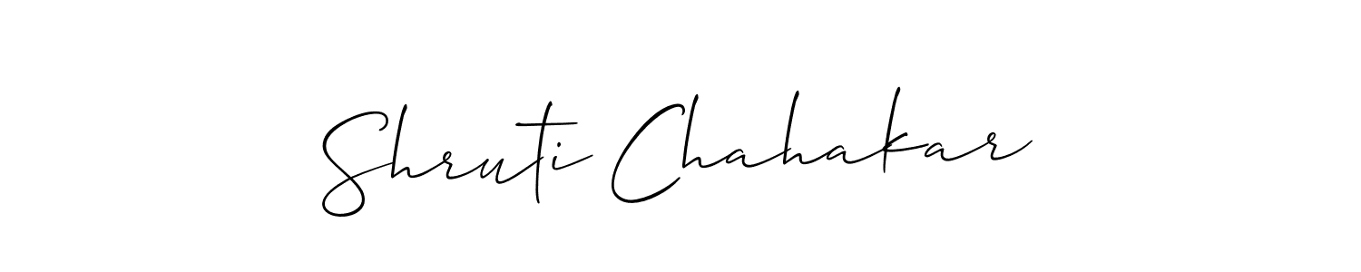 Create a beautiful signature design for name Shruti Chahakar. With this signature (Allison_Script) fonts, you can make a handwritten signature for free. Shruti Chahakar signature style 2 images and pictures png