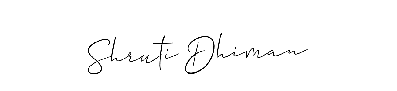 if you are searching for the best signature style for your name Shruti Dhiman. so please give up your signature search. here we have designed multiple signature styles  using Allison_Script. Shruti Dhiman signature style 2 images and pictures png