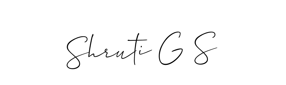 How to make Shruti G S name signature. Use Allison_Script style for creating short signs online. This is the latest handwritten sign. Shruti G S signature style 2 images and pictures png