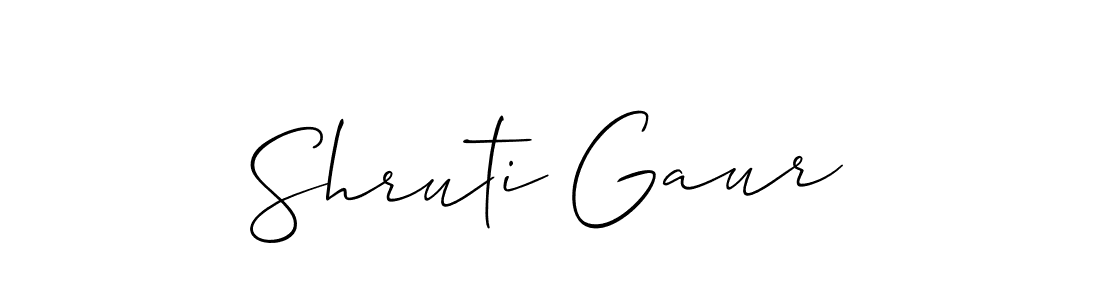 Use a signature maker to create a handwritten signature online. With this signature software, you can design (Allison_Script) your own signature for name Shruti Gaur. Shruti Gaur signature style 2 images and pictures png