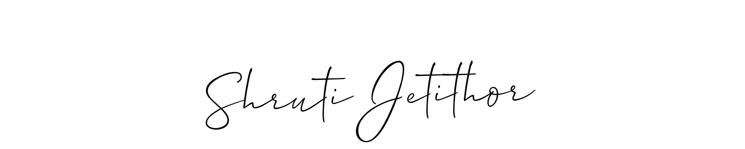 Use a signature maker to create a handwritten signature online. With this signature software, you can design (Allison_Script) your own signature for name Shruti Jetithor. Shruti Jetithor signature style 2 images and pictures png