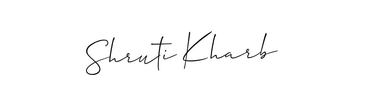 Create a beautiful signature design for name Shruti Kharb. With this signature (Allison_Script) fonts, you can make a handwritten signature for free. Shruti Kharb signature style 2 images and pictures png