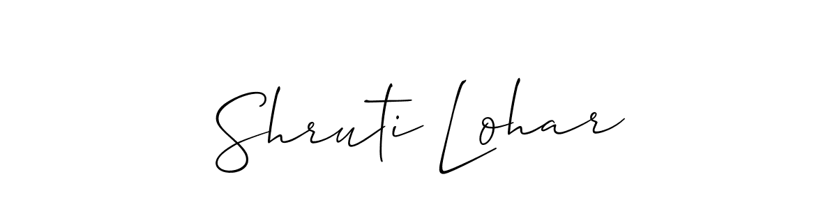 Design your own signature with our free online signature maker. With this signature software, you can create a handwritten (Allison_Script) signature for name Shruti Lohar. Shruti Lohar signature style 2 images and pictures png
