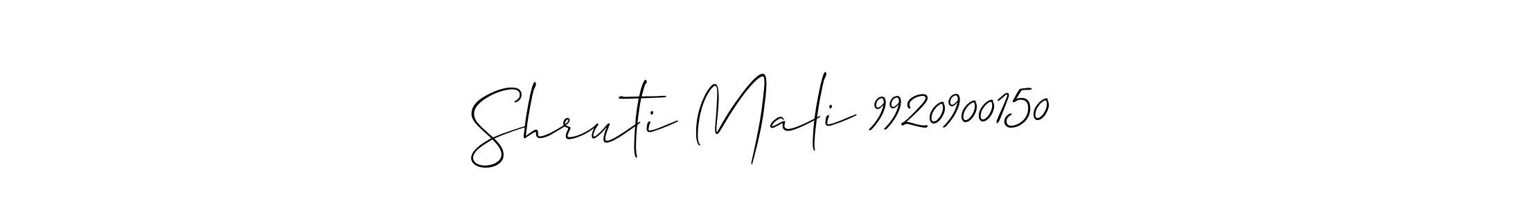 if you are searching for the best signature style for your name Shruti Mali 9920900150. so please give up your signature search. here we have designed multiple signature styles  using Allison_Script. Shruti Mali 9920900150 signature style 2 images and pictures png