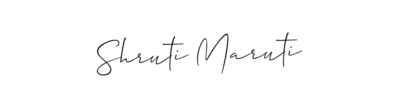 Also we have Shruti Maruti name is the best signature style. Create professional handwritten signature collection using Allison_Script autograph style. Shruti Maruti signature style 2 images and pictures png