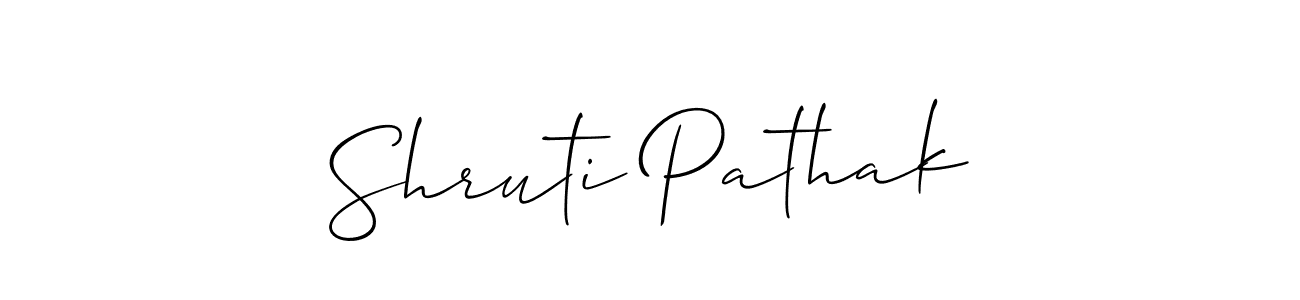 Allison_Script is a professional signature style that is perfect for those who want to add a touch of class to their signature. It is also a great choice for those who want to make their signature more unique. Get Shruti Pathak name to fancy signature for free. Shruti Pathak signature style 2 images and pictures png