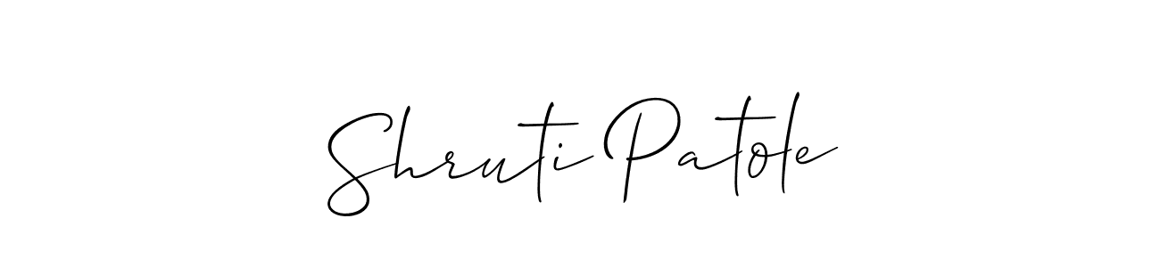 Make a short Shruti Patole signature style. Manage your documents anywhere anytime using Allison_Script. Create and add eSignatures, submit forms, share and send files easily. Shruti Patole signature style 2 images and pictures png