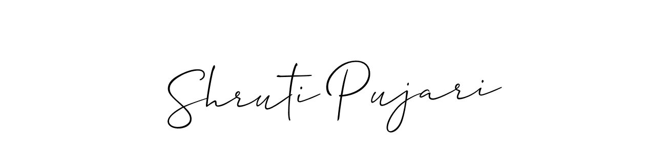 How to make Shruti Pujari signature? Allison_Script is a professional autograph style. Create handwritten signature for Shruti Pujari name. Shruti Pujari signature style 2 images and pictures png