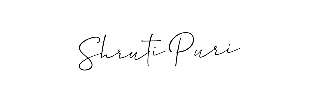 It looks lik you need a new signature style for name Shruti Puri. Design unique handwritten (Allison_Script) signature with our free signature maker in just a few clicks. Shruti Puri signature style 2 images and pictures png