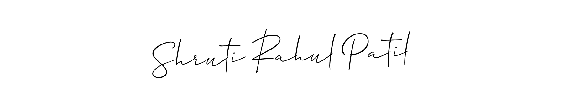 if you are searching for the best signature style for your name Shruti Rahul Patil. so please give up your signature search. here we have designed multiple signature styles  using Allison_Script. Shruti Rahul Patil signature style 2 images and pictures png