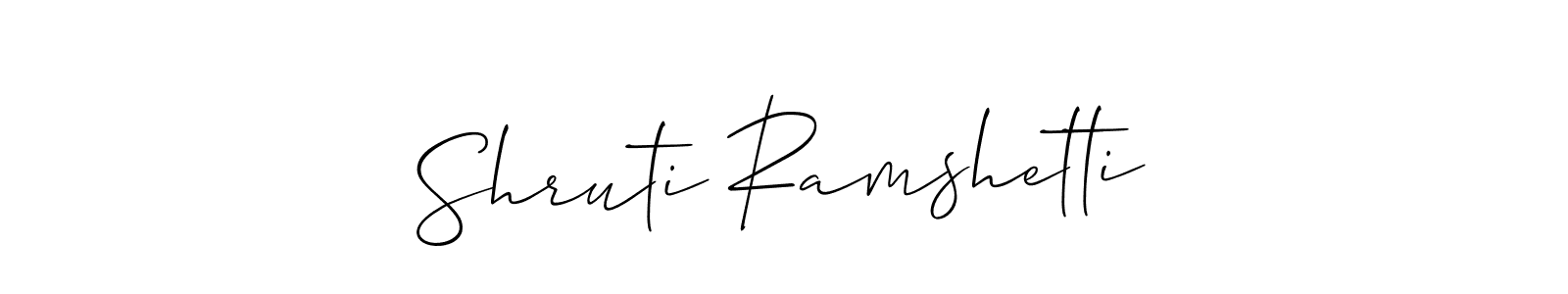 Design your own signature with our free online signature maker. With this signature software, you can create a handwritten (Allison_Script) signature for name Shruti Ramshetti. Shruti Ramshetti signature style 2 images and pictures png