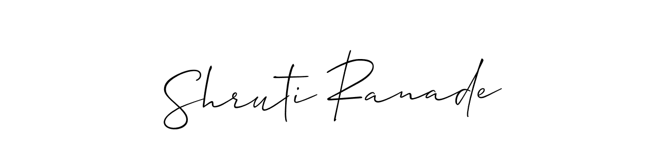 Design your own signature with our free online signature maker. With this signature software, you can create a handwritten (Allison_Script) signature for name Shruti Ranade. Shruti Ranade signature style 2 images and pictures png