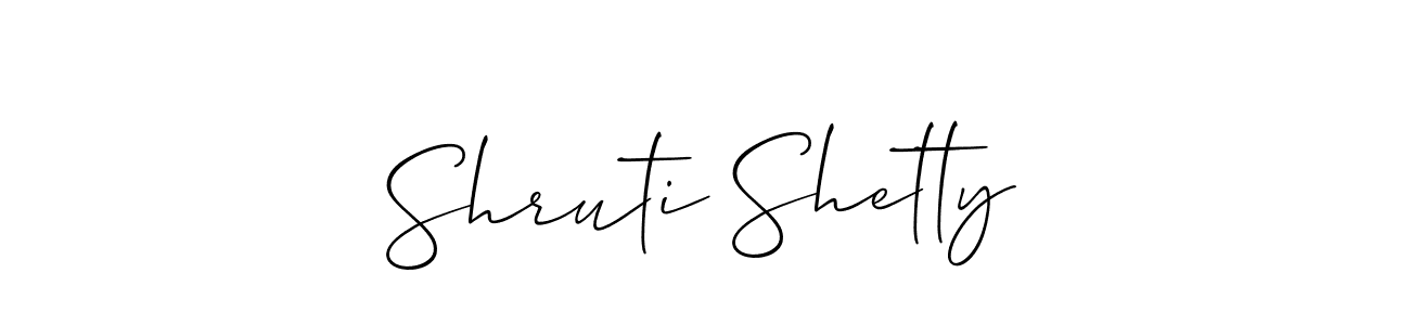 How to make Shruti Shetty name signature. Use Allison_Script style for creating short signs online. This is the latest handwritten sign. Shruti Shetty signature style 2 images and pictures png