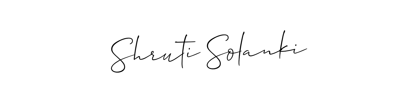 How to make Shruti Solanki name signature. Use Allison_Script style for creating short signs online. This is the latest handwritten sign. Shruti Solanki signature style 2 images and pictures png