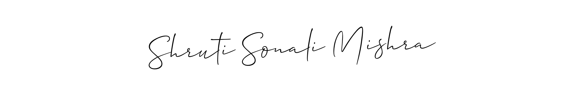 Allison_Script is a professional signature style that is perfect for those who want to add a touch of class to their signature. It is also a great choice for those who want to make their signature more unique. Get Shruti Sonali Mishra name to fancy signature for free. Shruti Sonali Mishra signature style 2 images and pictures png