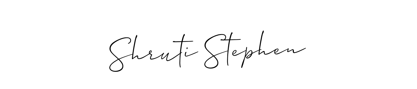 Create a beautiful signature design for name Shruti Stephen. With this signature (Allison_Script) fonts, you can make a handwritten signature for free. Shruti Stephen signature style 2 images and pictures png