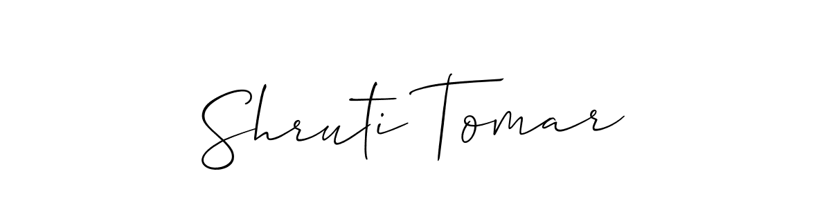 It looks lik you need a new signature style for name Shruti Tomar. Design unique handwritten (Allison_Script) signature with our free signature maker in just a few clicks. Shruti Tomar signature style 2 images and pictures png