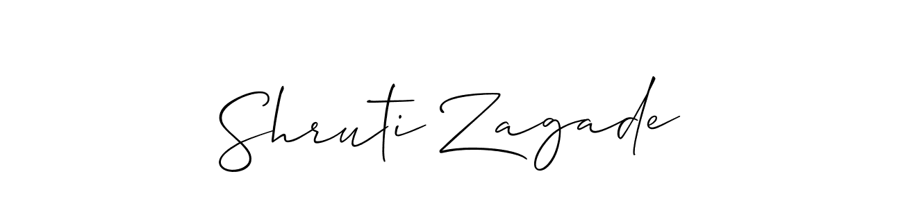 Design your own signature with our free online signature maker. With this signature software, you can create a handwritten (Allison_Script) signature for name Shruti Zagade. Shruti Zagade signature style 2 images and pictures png