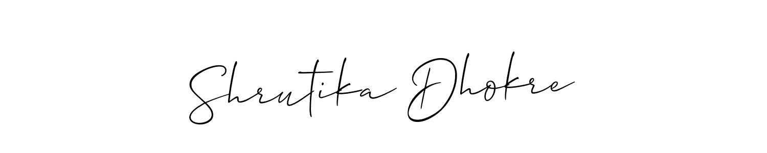 How to Draw Shrutika Dhokre signature style? Allison_Script is a latest design signature styles for name Shrutika Dhokre. Shrutika Dhokre signature style 2 images and pictures png