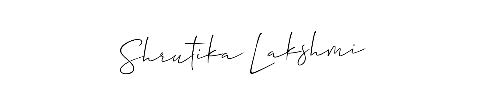 How to make Shrutika Lakshmi signature? Allison_Script is a professional autograph style. Create handwritten signature for Shrutika Lakshmi name. Shrutika Lakshmi signature style 2 images and pictures png