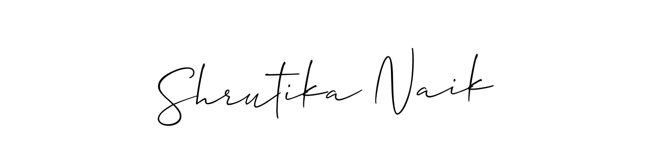 Allison_Script is a professional signature style that is perfect for those who want to add a touch of class to their signature. It is also a great choice for those who want to make their signature more unique. Get Shrutika Naik name to fancy signature for free. Shrutika Naik signature style 2 images and pictures png