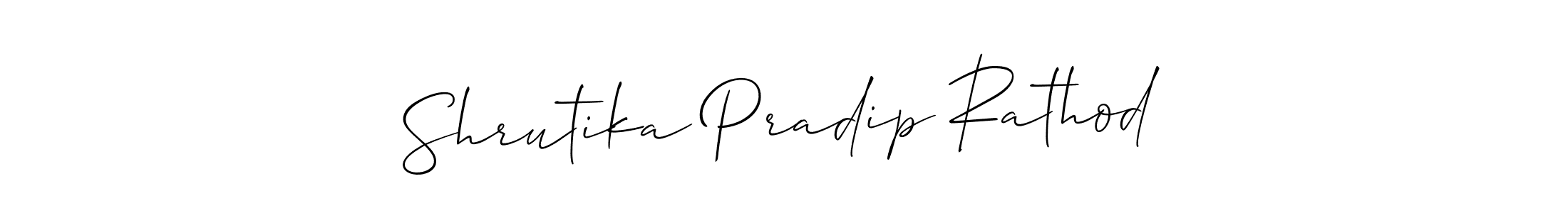 How to make Shrutika Pradip Rathod signature? Allison_Script is a professional autograph style. Create handwritten signature for Shrutika Pradip Rathod name. Shrutika Pradip Rathod signature style 2 images and pictures png