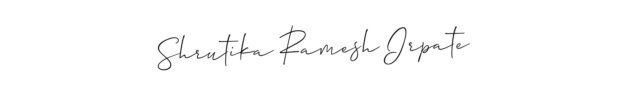 Similarly Allison_Script is the best handwritten signature design. Signature creator online .You can use it as an online autograph creator for name Shrutika Ramesh Irpate. Shrutika Ramesh Irpate signature style 2 images and pictures png