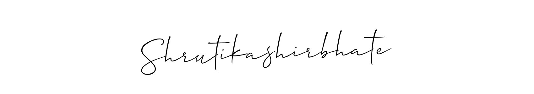 How to make Shrutikashirbhate name signature. Use Allison_Script style for creating short signs online. This is the latest handwritten sign. Shrutikashirbhate signature style 2 images and pictures png