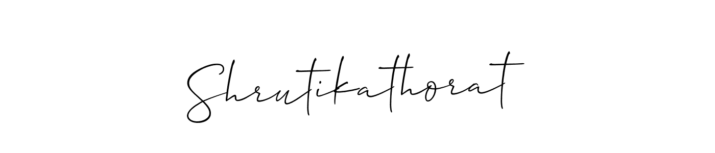 You should practise on your own different ways (Allison_Script) to write your name (Shrutikathorat) in signature. don't let someone else do it for you. Shrutikathorat signature style 2 images and pictures png