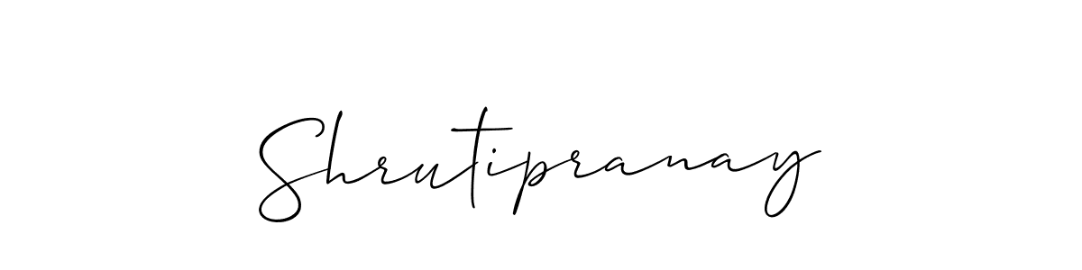 It looks lik you need a new signature style for name Shrutipranay. Design unique handwritten (Allison_Script) signature with our free signature maker in just a few clicks. Shrutipranay signature style 2 images and pictures png