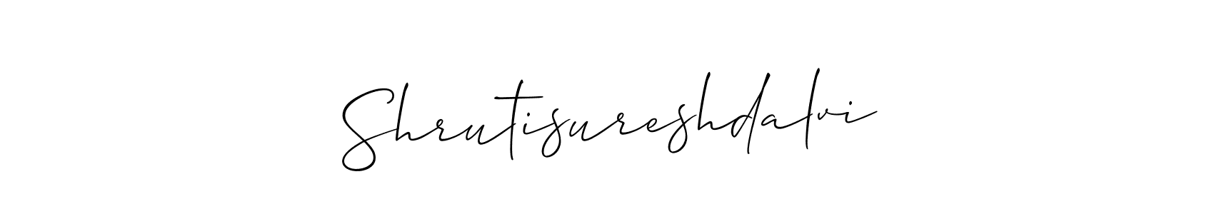 How to make Shrutisureshdalvi name signature. Use Allison_Script style for creating short signs online. This is the latest handwritten sign. Shrutisureshdalvi signature style 2 images and pictures png