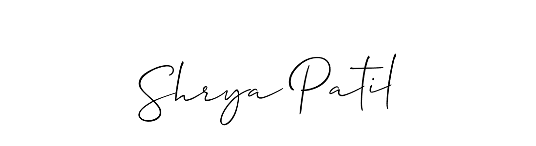 How to make Shrya Patil name signature. Use Allison_Script style for creating short signs online. This is the latest handwritten sign. Shrya Patil signature style 2 images and pictures png