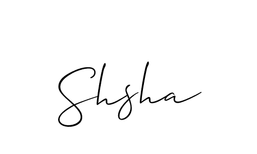 Use a signature maker to create a handwritten signature online. With this signature software, you can design (Allison_Script) your own signature for name Shsha. Shsha signature style 2 images and pictures png