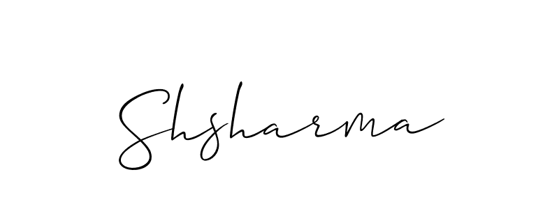 How to make Shsharma signature? Allison_Script is a professional autograph style. Create handwritten signature for Shsharma name. Shsharma signature style 2 images and pictures png
