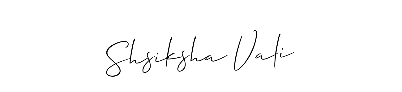 You should practise on your own different ways (Allison_Script) to write your name (Shsiksha Vali) in signature. don't let someone else do it for you. Shsiksha Vali signature style 2 images and pictures png