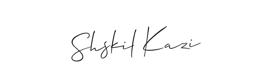 How to Draw Shskil Kazi signature style? Allison_Script is a latest design signature styles for name Shskil Kazi. Shskil Kazi signature style 2 images and pictures png