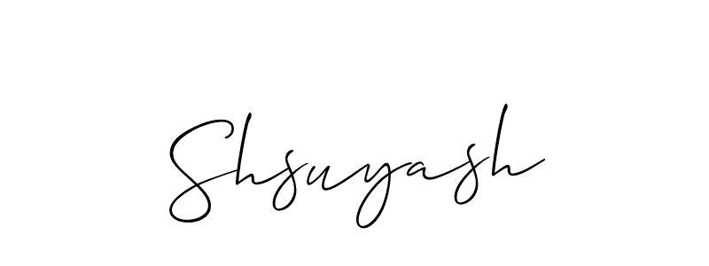 You should practise on your own different ways (Allison_Script) to write your name (Shsuyash) in signature. don't let someone else do it for you. Shsuyash signature style 2 images and pictures png