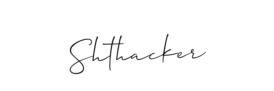 The best way (Allison_Script) to make a short signature is to pick only two or three words in your name. The name Shthacker include a total of six letters. For converting this name. Shthacker signature style 2 images and pictures png