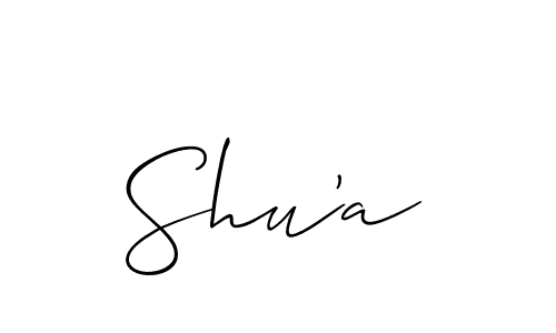 Best and Professional Signature Style for Shu'a. Allison_Script Best Signature Style Collection. Shu'a signature style 2 images and pictures png