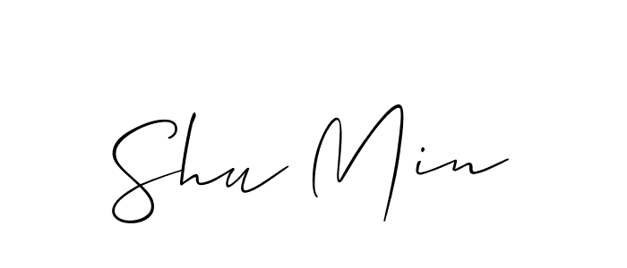 Use a signature maker to create a handwritten signature online. With this signature software, you can design (Allison_Script) your own signature for name Shu Min. Shu Min signature style 2 images and pictures png