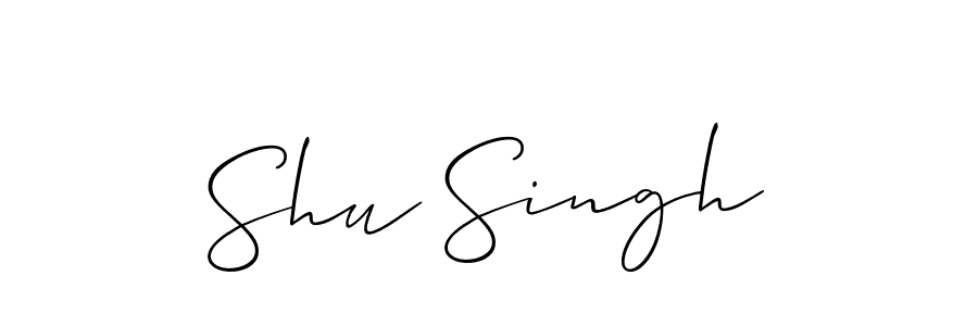 Allison_Script is a professional signature style that is perfect for those who want to add a touch of class to their signature. It is also a great choice for those who want to make their signature more unique. Get Shu Singh name to fancy signature for free. Shu Singh signature style 2 images and pictures png